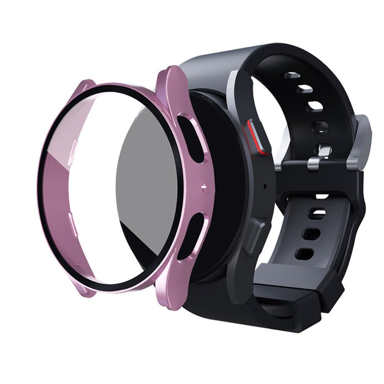 Meget Fint Samsung Galaxy Watch 5 (44mm) / Samsung Galaxy Watch 4 (44mm) Cover med Skærmbeskytter i Plastik og Hærdet Glas - Pink#serie_4
