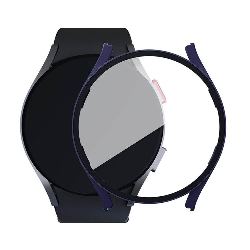 Meget Fint Samsung Galaxy Watch 5 (44mm) / Samsung Galaxy Watch 4 (44mm) Cover med Skærmbeskytter i Plastik og Hærdet Glas - Blå#serie_6