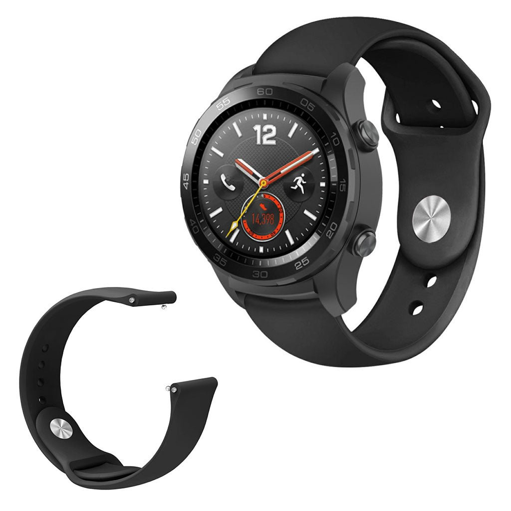 Godt Huawei Watch GT / Huawei Watch Magic Silikone Rem - Sort#serie_1