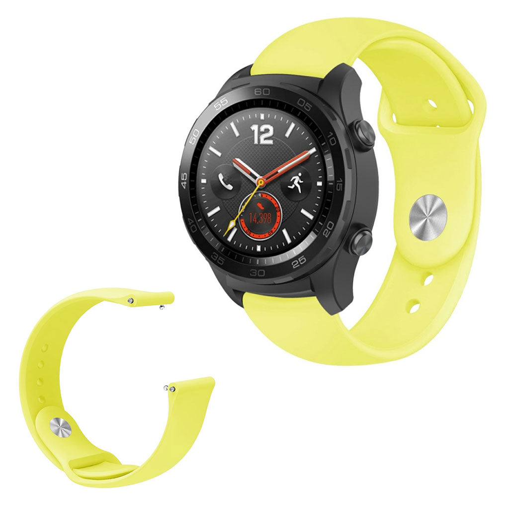Godt Huawei Watch GT / Huawei Watch Magic Silikone Rem - Gul#serie_11