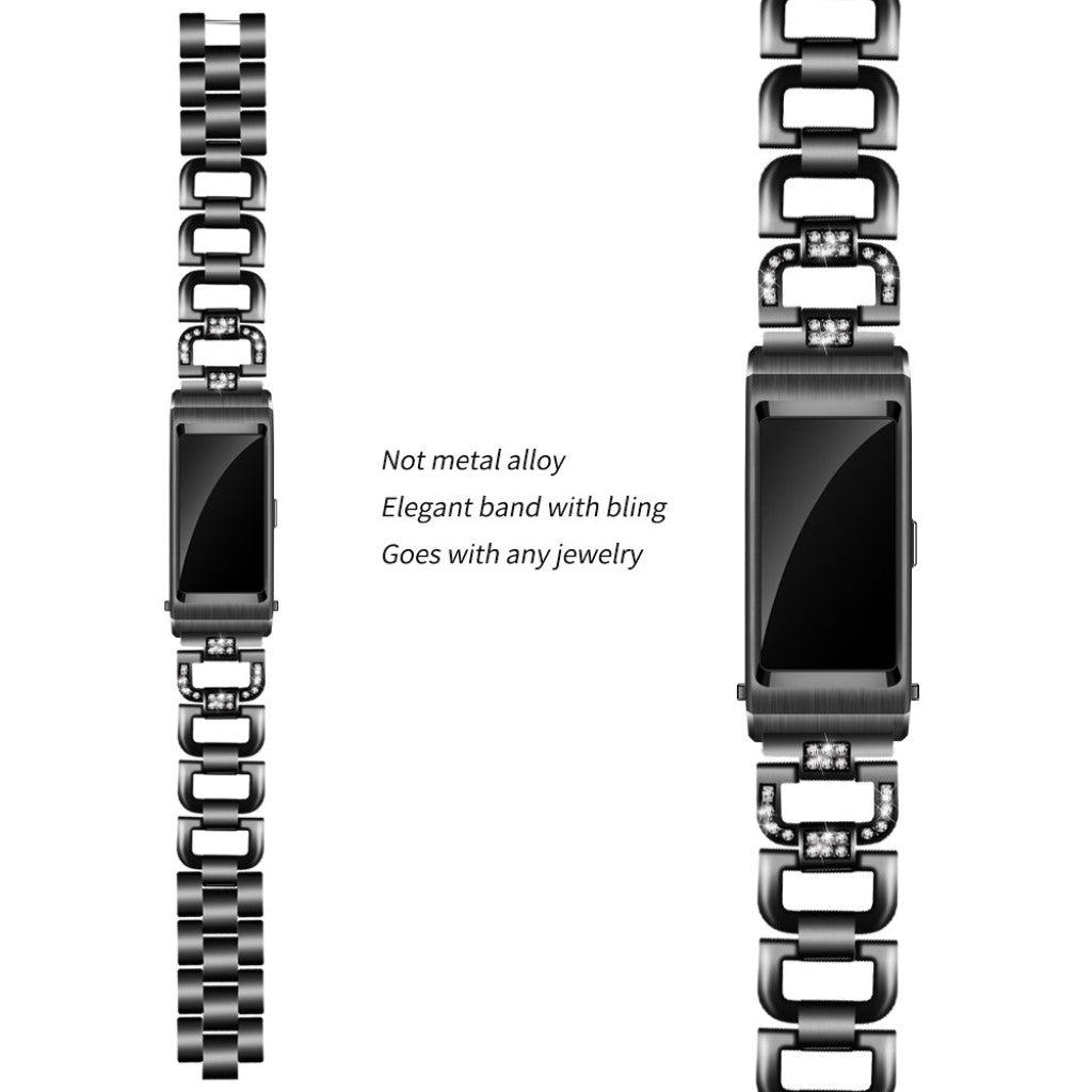 Mega sejt Huawei TalkBand B5 Metal og Rhinsten Rem - Sort#serie_1