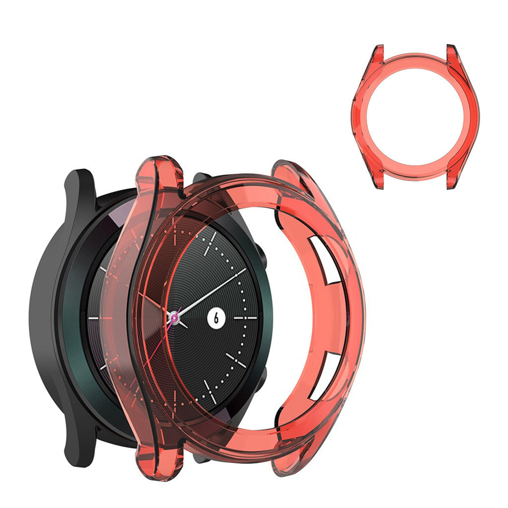 Huawei Watch GT 2 42mm Gennemsigtig Silikone Bumper  - Rød#serie_3