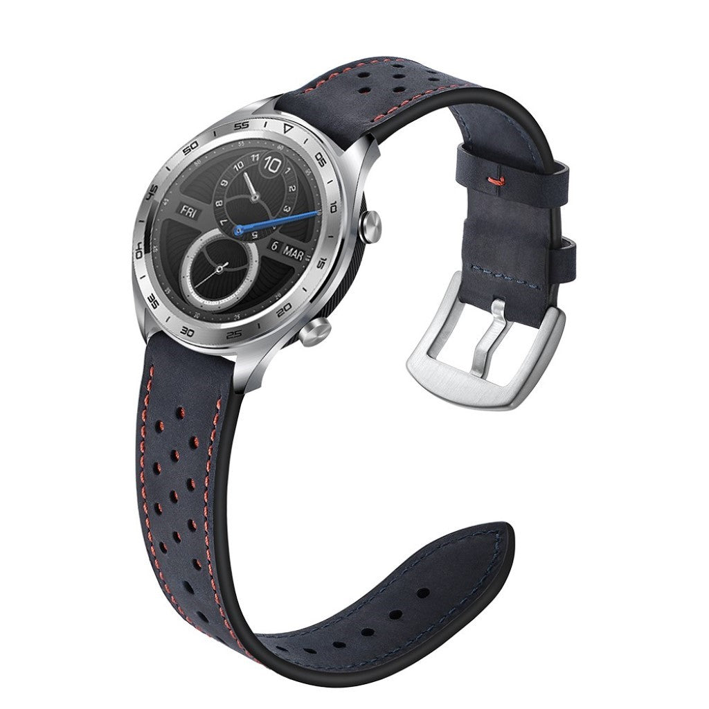 Rigtigt godt Huawei Watch Magic Ægte læder Rem - Blå#serie_3