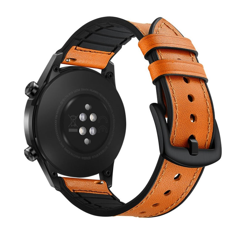 Helt vildt elegant Huawei Watch GT 2 46mm Ægte læder Rem - Brun#serie_3