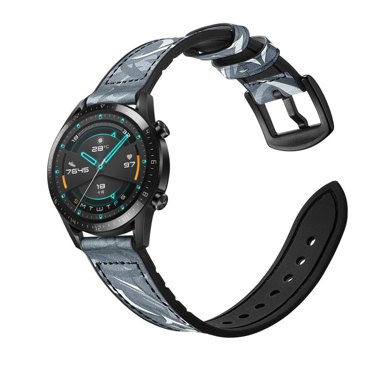 Helt vildt elegant Huawei Watch GT 2 46mm Ægte læder Rem - Blå#serie_6