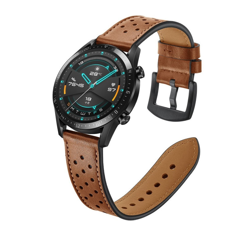 Mega komfortabel Huawei Watch GT 2 46mm Ægte læder Rem - Brun#serie_2