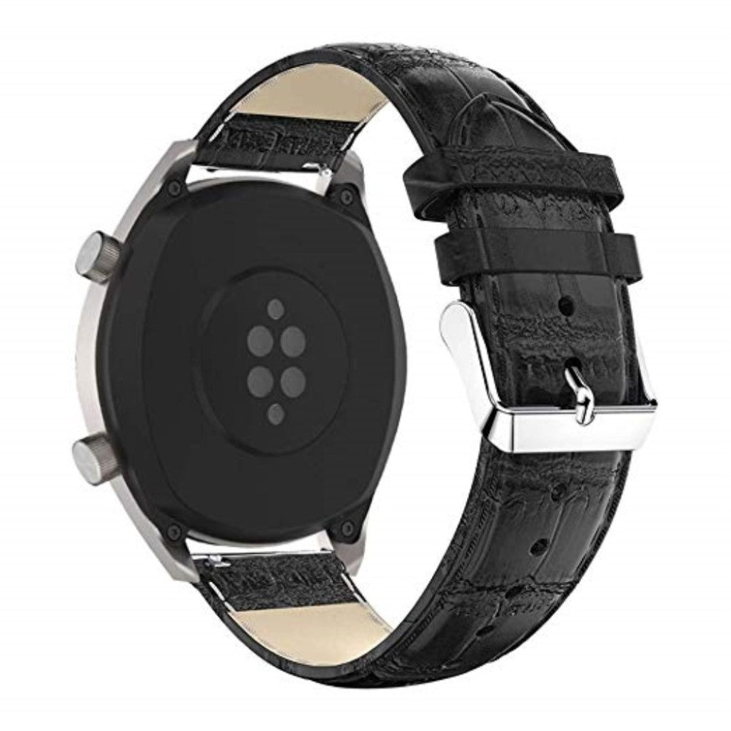 Super skøn Huawei Watch GT 2 46mm Ægte læder Rem - Sort#serie_1
