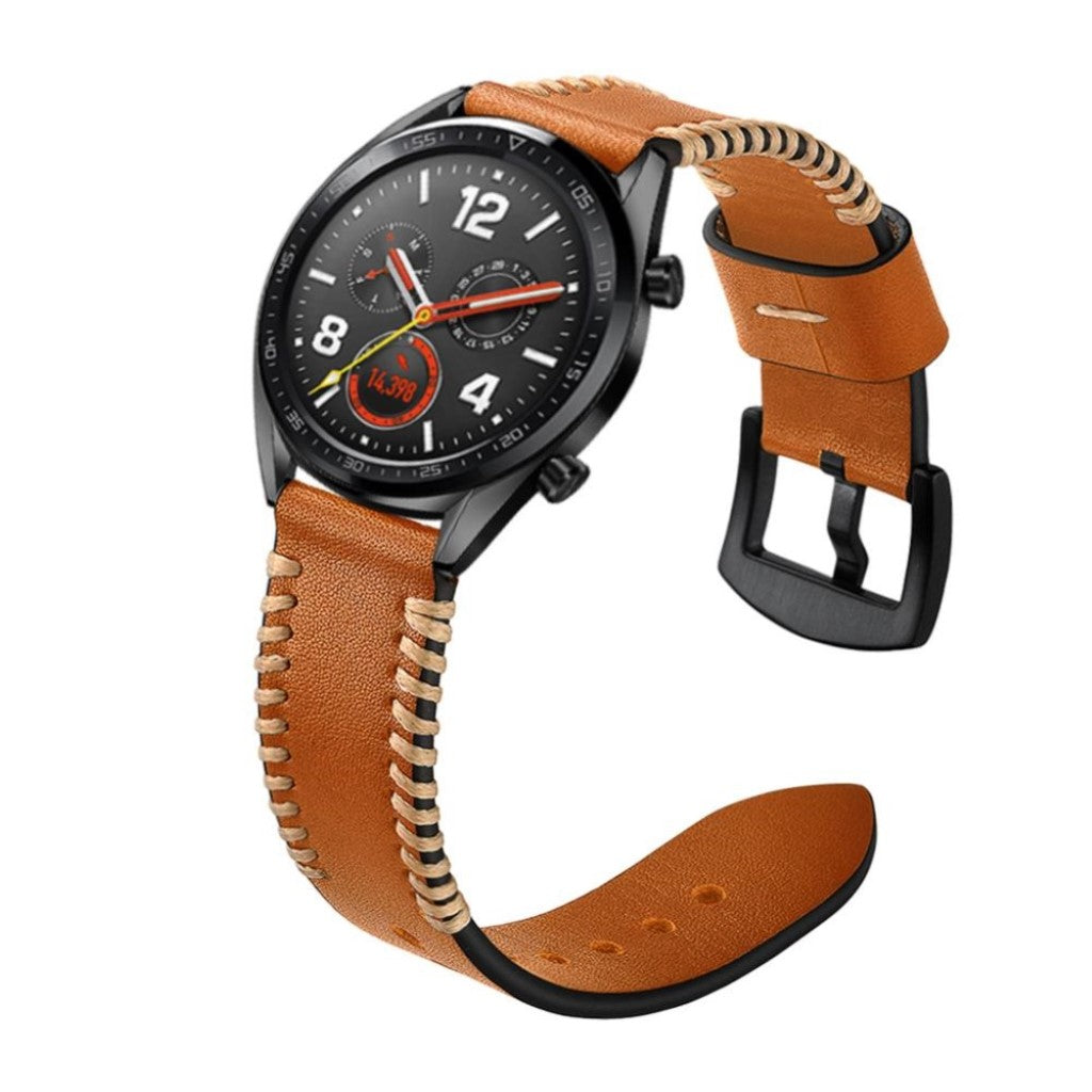 Godt Huawei Watch GT 2 46mm Ægte læder Rem - Brun#serie_2