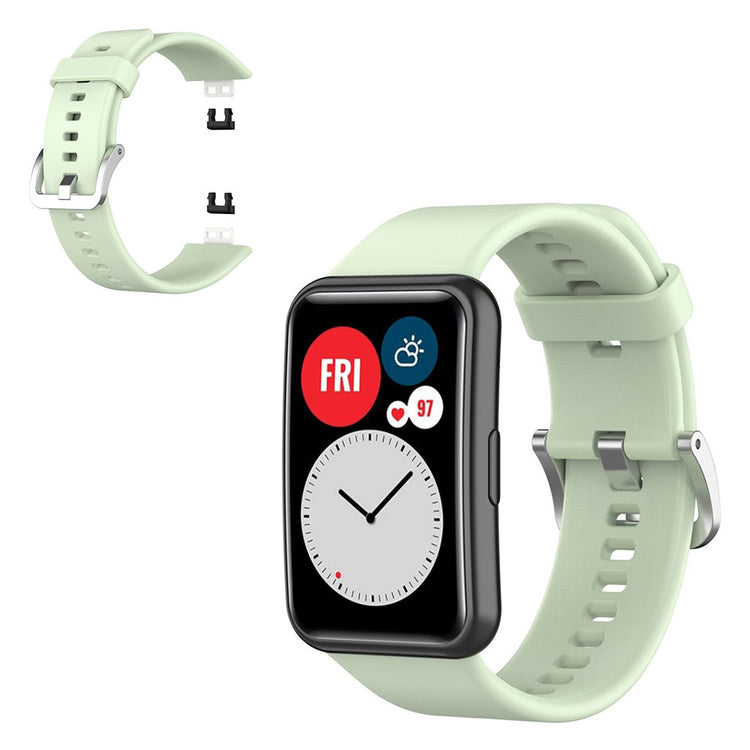 Rigtigt slidstærk Huawei Watch Fit Silikone Rem - Grøn#serie_10