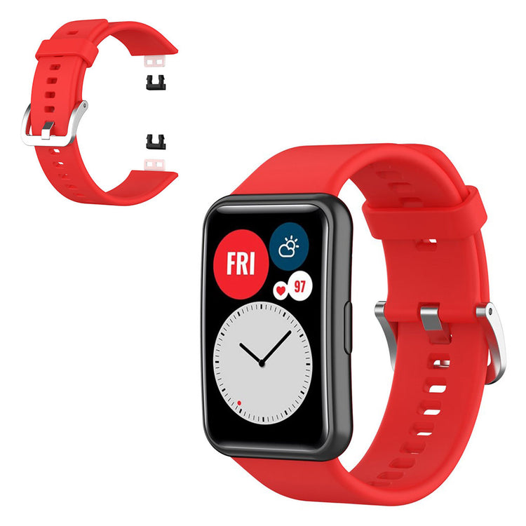 Rigtigt slidstærk Huawei Watch Fit Silikone Rem - Rød#serie_3