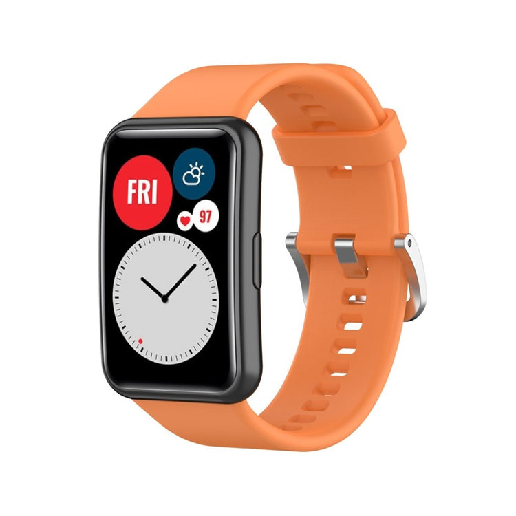 Rigtigt slidstærk Huawei Watch Fit Silikone Rem - Orange#serie_4