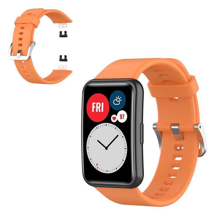 Rigtigt slidstærk Huawei Watch Fit Silikone Rem - Orange#serie_4