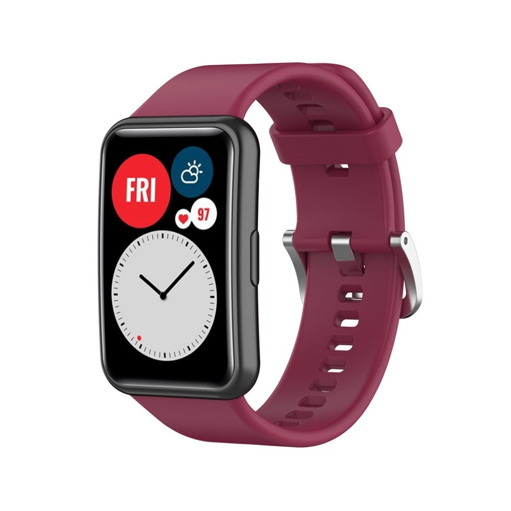 Rigtigt slidstærk Huawei Watch Fit Silikone Rem - Rød#serie_7