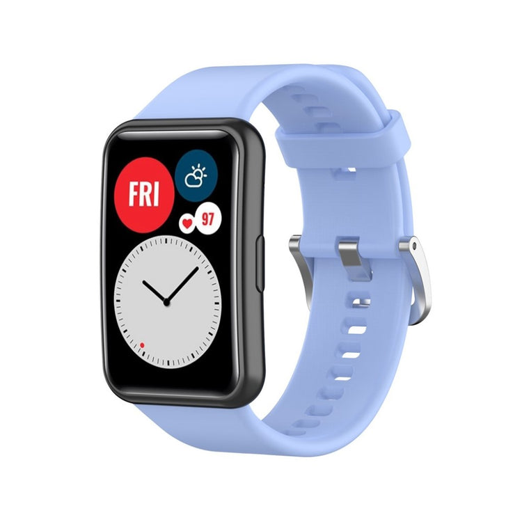 Rigtigt slidstærk Huawei Watch Fit Silikone Rem - Blå#serie_8