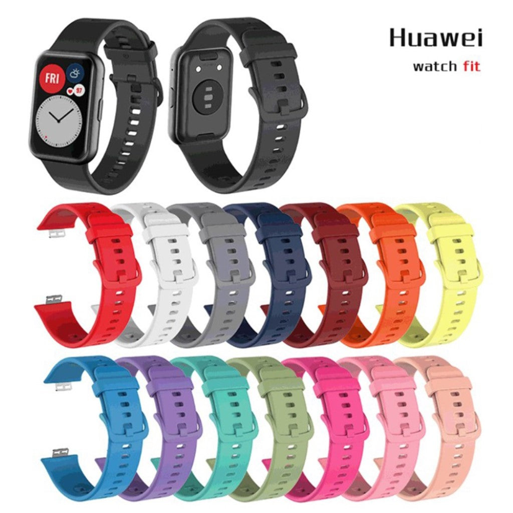 Helt vildt cool Huawei Watch Fit Silikone Rem - Sort#serie_1