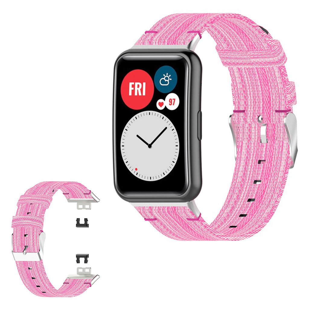 Klassisk Huawei Watch Fit Nylon Rem - Pink#serie_2