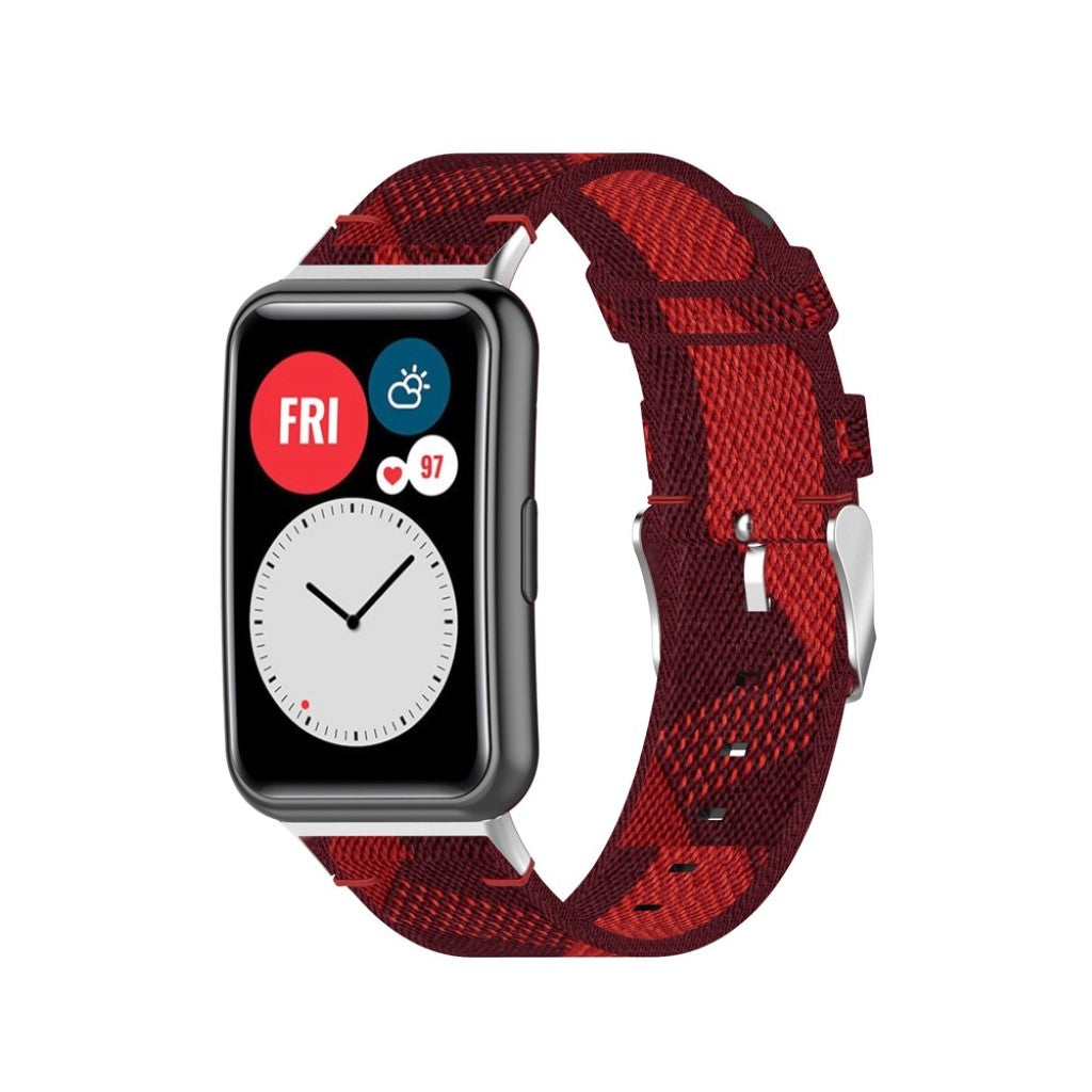Klassisk Huawei Watch Fit Nylon Rem - Rød#serie_3