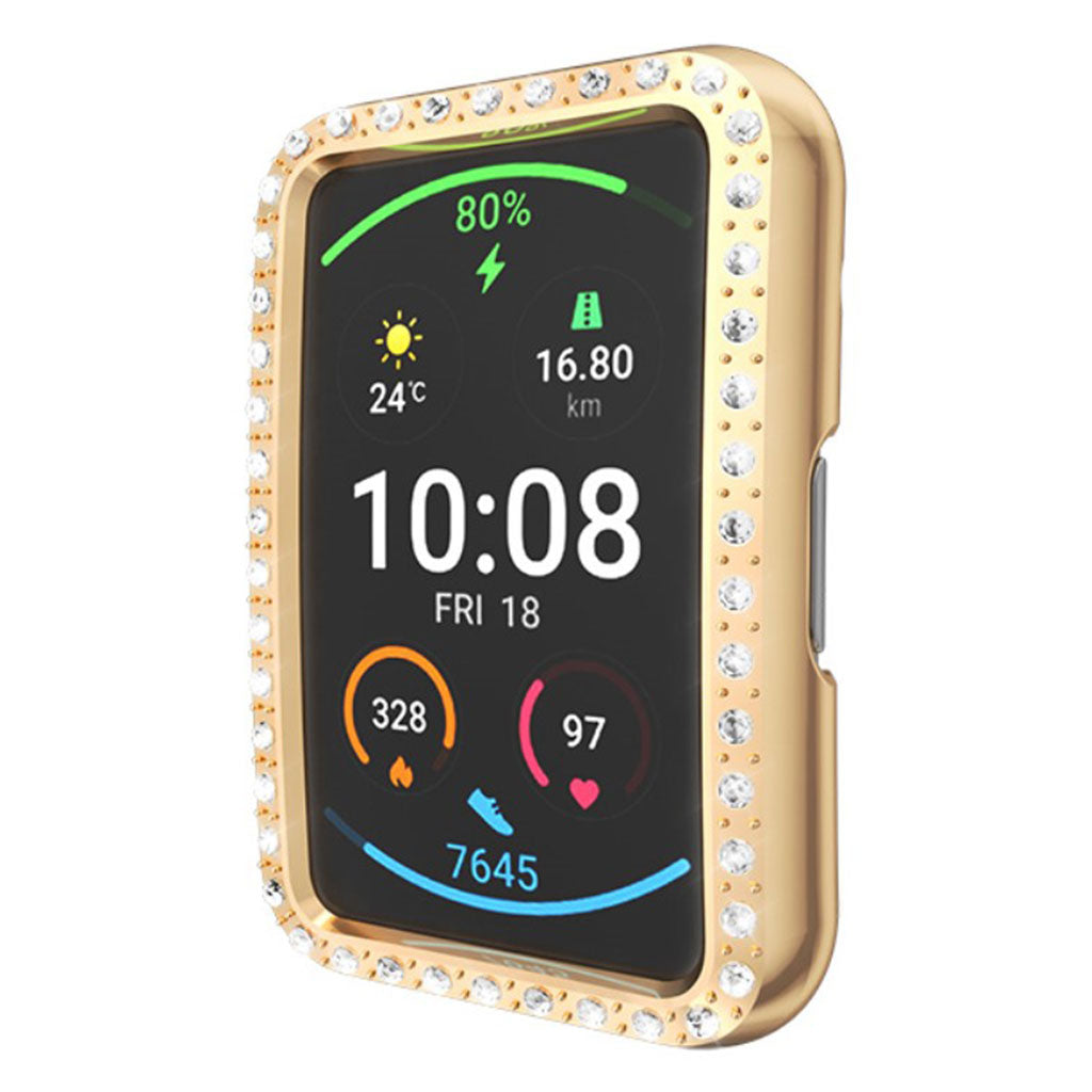 Huawei Watch Fit  Rhinsten og Silikone Bumper  - Guld#serie_020