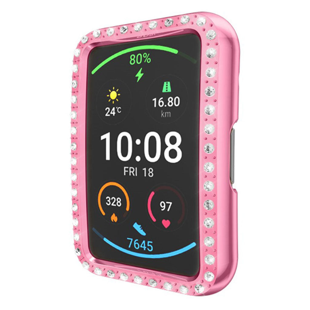 Huawei Watch Fit  Rhinsten og Silikone Bumper  - Pink#serie_5