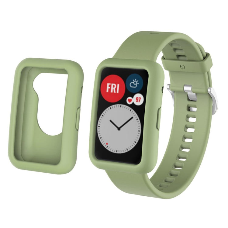 Flot Huawei Watch Fit Silikone Cover - Grøn#serie_3