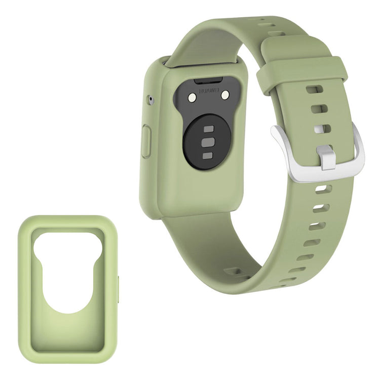 Flot Huawei Watch Fit Silikone Cover - Grøn#serie_3