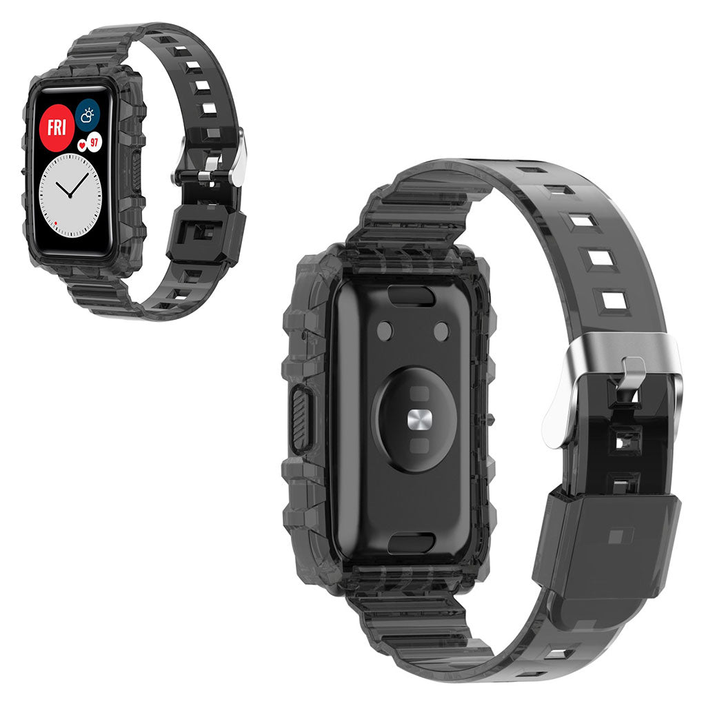 Komfortabel Huawei Watch Fit Silikone Rem - Sort#serie_3
