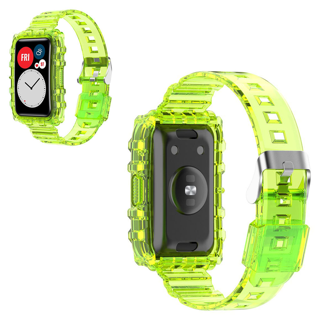 Komfortabel Huawei Watch Fit Silikone Rem - Grøn#serie_4