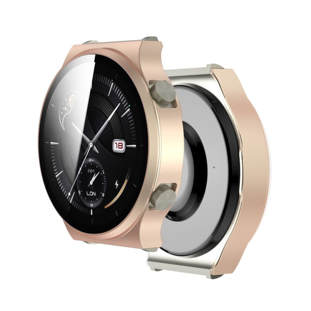 Meget Flot Huawei Watch GT 2 Pro Cover med Skærmbeskytter i Plastik og Hærdet Glas - Pink#serie_7