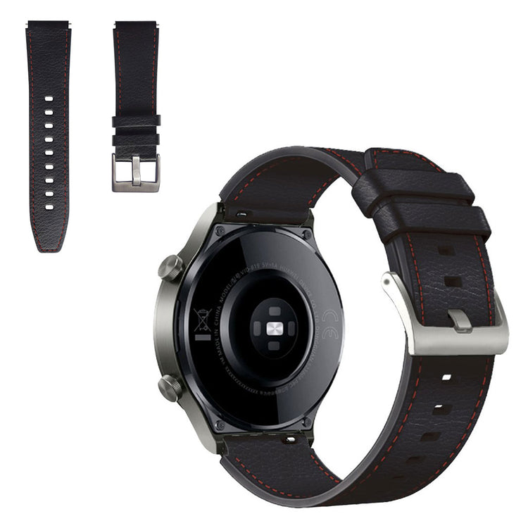  Huawei Watch GT 2 Pro / Huawei Watch GT 2 46mm Kunstlæder Rem - Sort#serie_2