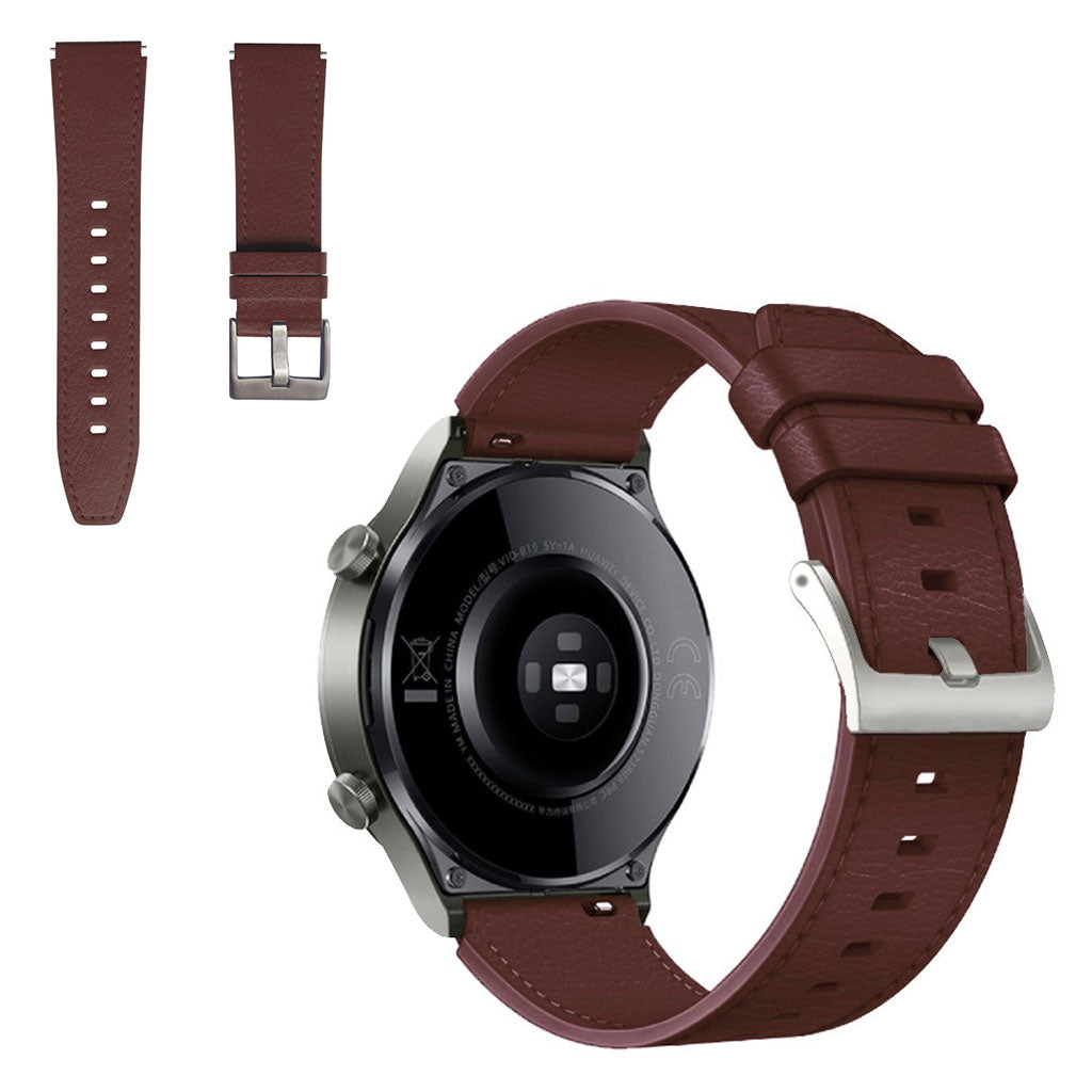  Huawei Watch GT 2 Pro / Huawei Watch GT 2 46mm Kunstlæder Rem - Brun#serie_4