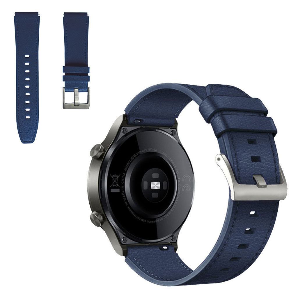  Huawei Watch GT 2 Pro / Huawei Watch GT 2 46mm Kunstlæder Rem - Blå#serie_5