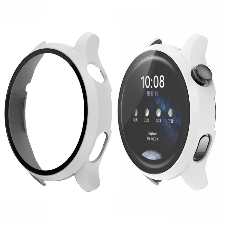Vildt Fint Huawei Watch 3 Pro Cover med Skærmbeskytter i Plastik og Hærdet Glas - Hvid#serie_3