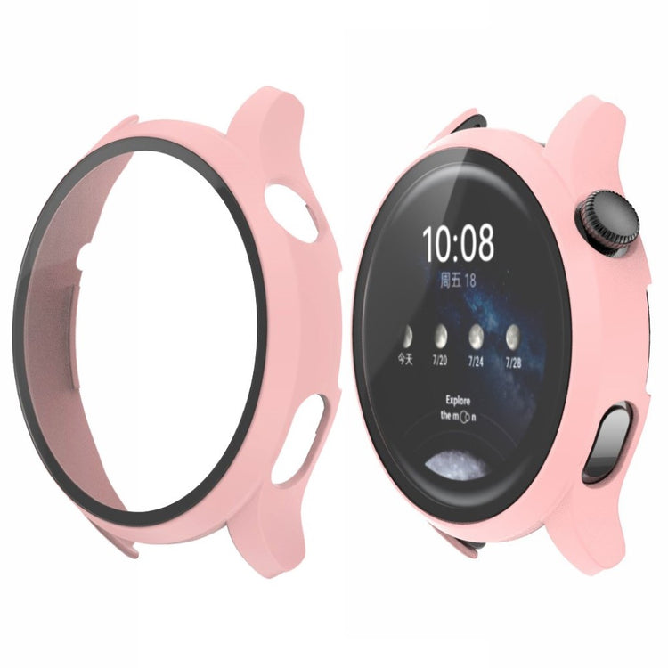 Vildt Fint Huawei Watch 3 Pro Cover med Skærmbeskytter i Plastik og Hærdet Glas - Pink#serie_6