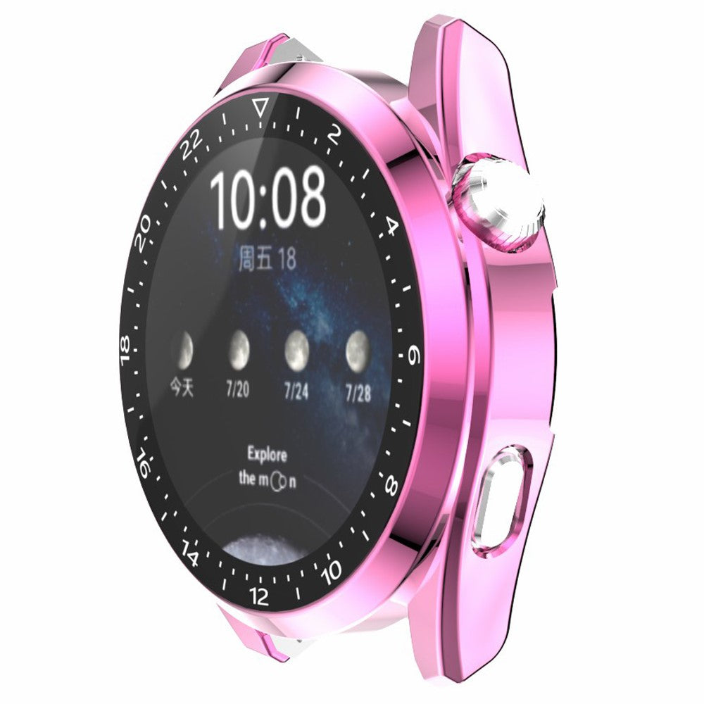 Meget Fint Huawei Watch 3 Pro Cover med Skærmbeskytter i Plastik og Hærdet Glas - Pink#serie_4