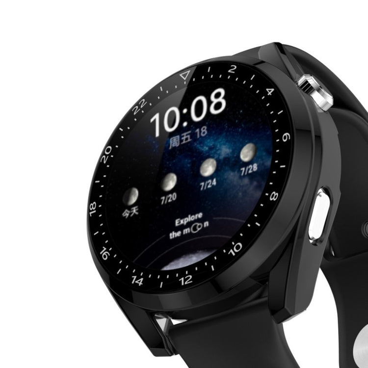 Mega Godt Huawei Watch 3 Cover med Skærmbeskytter i Plastik og Hærdet Glas - Gennemsigtig#serie_1