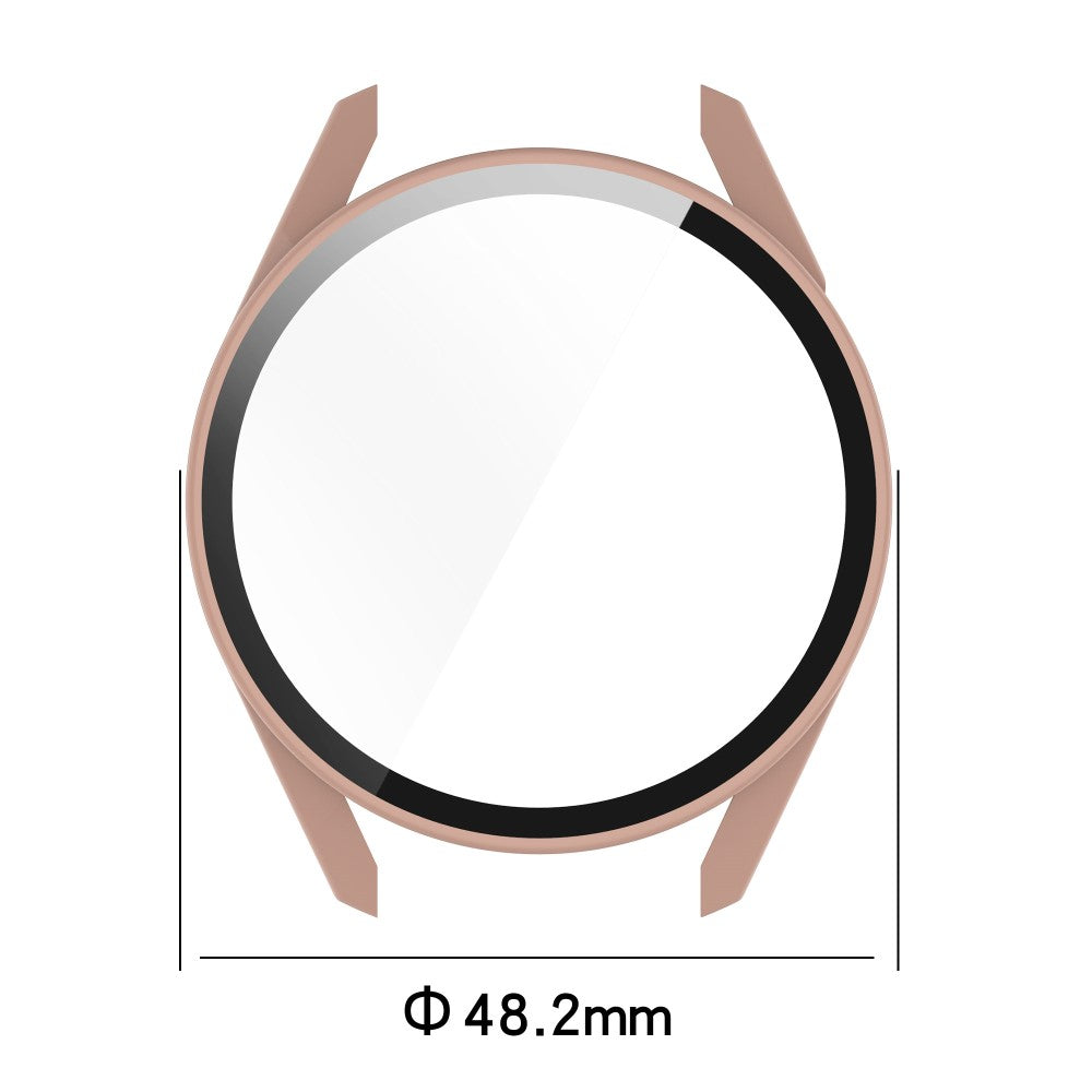 Beskyttende Huawei Watch GT 3 (46mm) Cover med Skærmbeskytter i Plastik og Hærdet Glas - Pink#serie_1