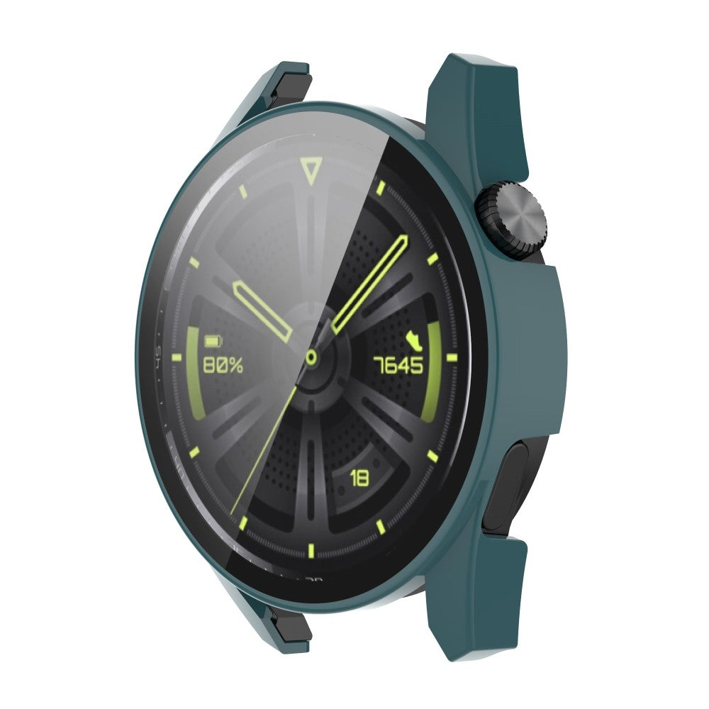 Beskyttende Huawei Watch GT 3 (46mm) Cover med Skærmbeskytter i Plastik og Hærdet Glas - Grøn#serie_4