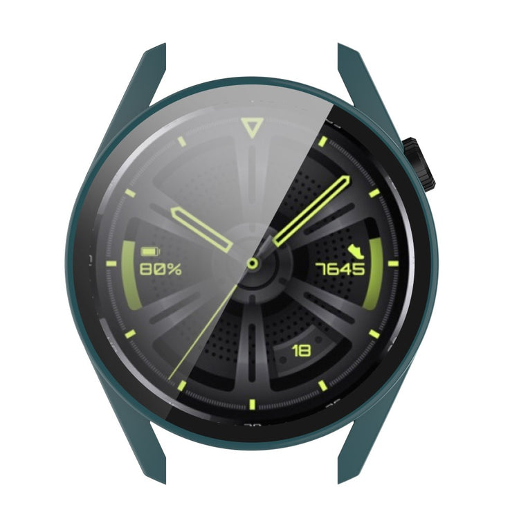 Beskyttende Huawei Watch GT 3 (46mm) Cover med Skærmbeskytter i Plastik og Hærdet Glas - Grøn#serie_4