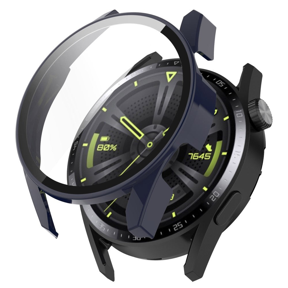 Beskyttende Huawei Watch GT 3 (46mm) Cover med Skærmbeskytter i Plastik og Hærdet Glas - Blå#serie_5