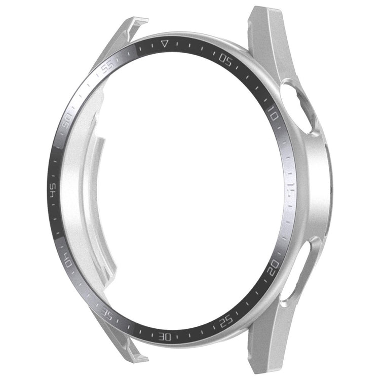 Super Flot Huawei Watch GT 3 (46mm) Cover med Skærmbeskytter i Plastik og Hærdet Glas - Sølv#serie_5