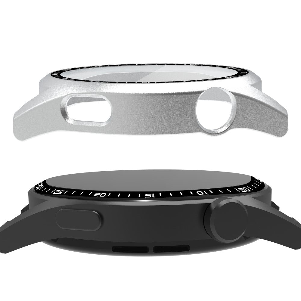 Meget Fint Huawei Watch GT 3 (46mm) Cover med Skærmbeskytter i Plastik og Hærdet Glas - Sølv#serie_4