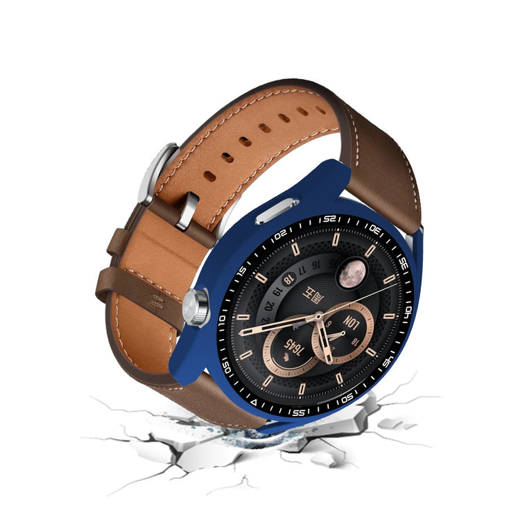 Meget Fint Huawei Watch GT 3 (46mm) Cover med Skærmbeskytter i Plastik og Hærdet Glas - Blå#serie_6