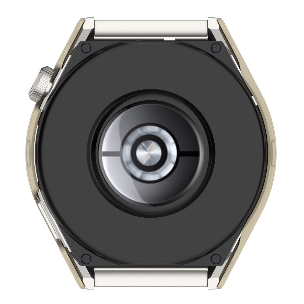 Mega Fed Huawei Watch GT 3 Pro 46mm Cover med Skærmbeskytter i Plastik og Hærdet Glas - Hvid#serie_4