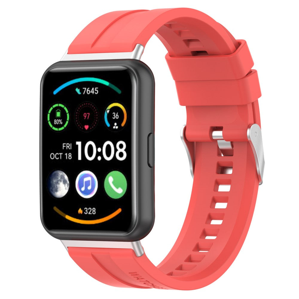 Slidstærk Huawei Watch Fit 2 Silikone Urrem - Rød#serie_6