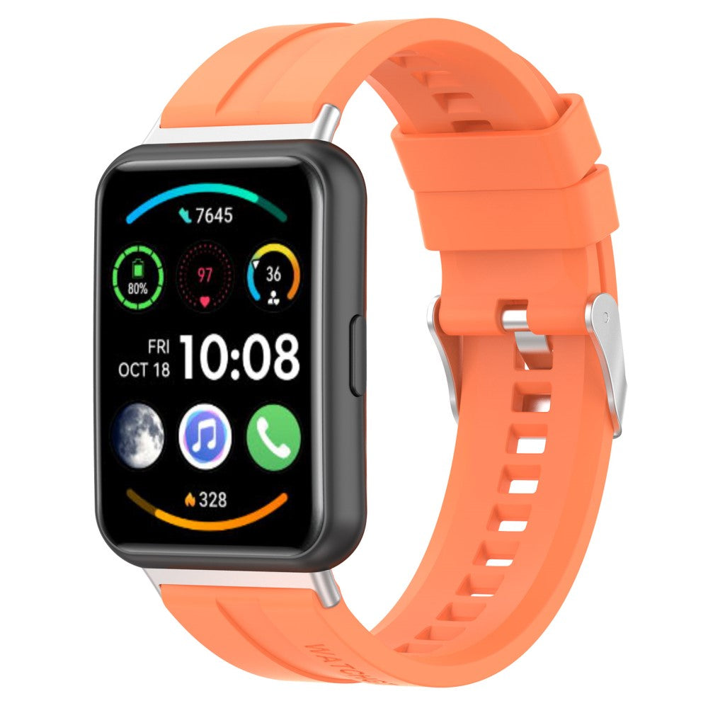 Slidstærk Huawei Watch Fit 2 Silikone Urrem - Orange#serie_8