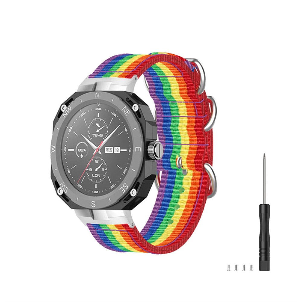 Super slidstærk Huawei Watch GT Cyber Nylon Rem - Flerfarvet#serie_1