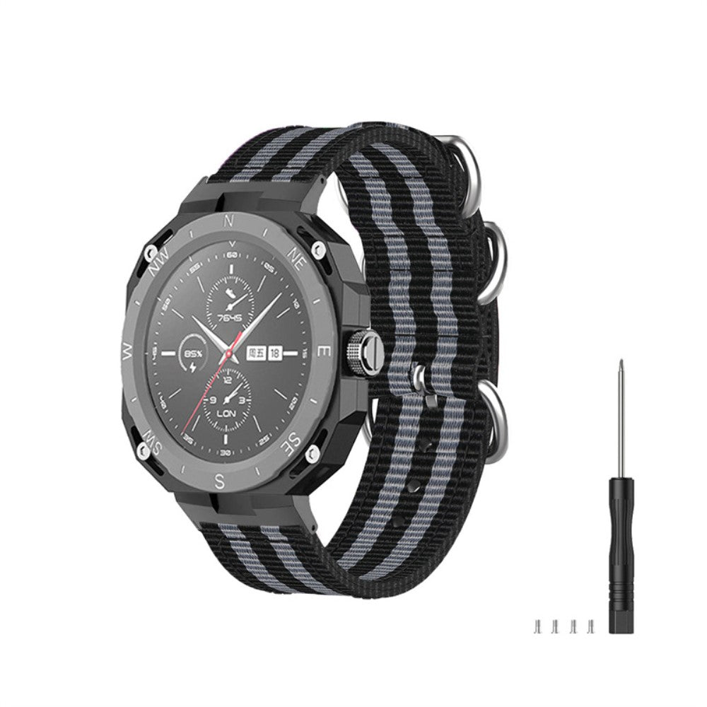 Super slidstærk Huawei Watch GT Cyber Nylon Rem - Sølv#serie_3
