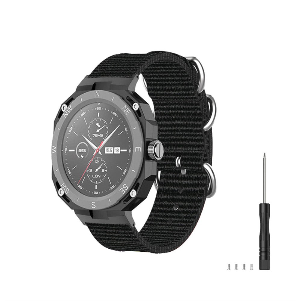 Super slidstærk Huawei Watch GT Cyber Nylon Rem - Sort#serie_5