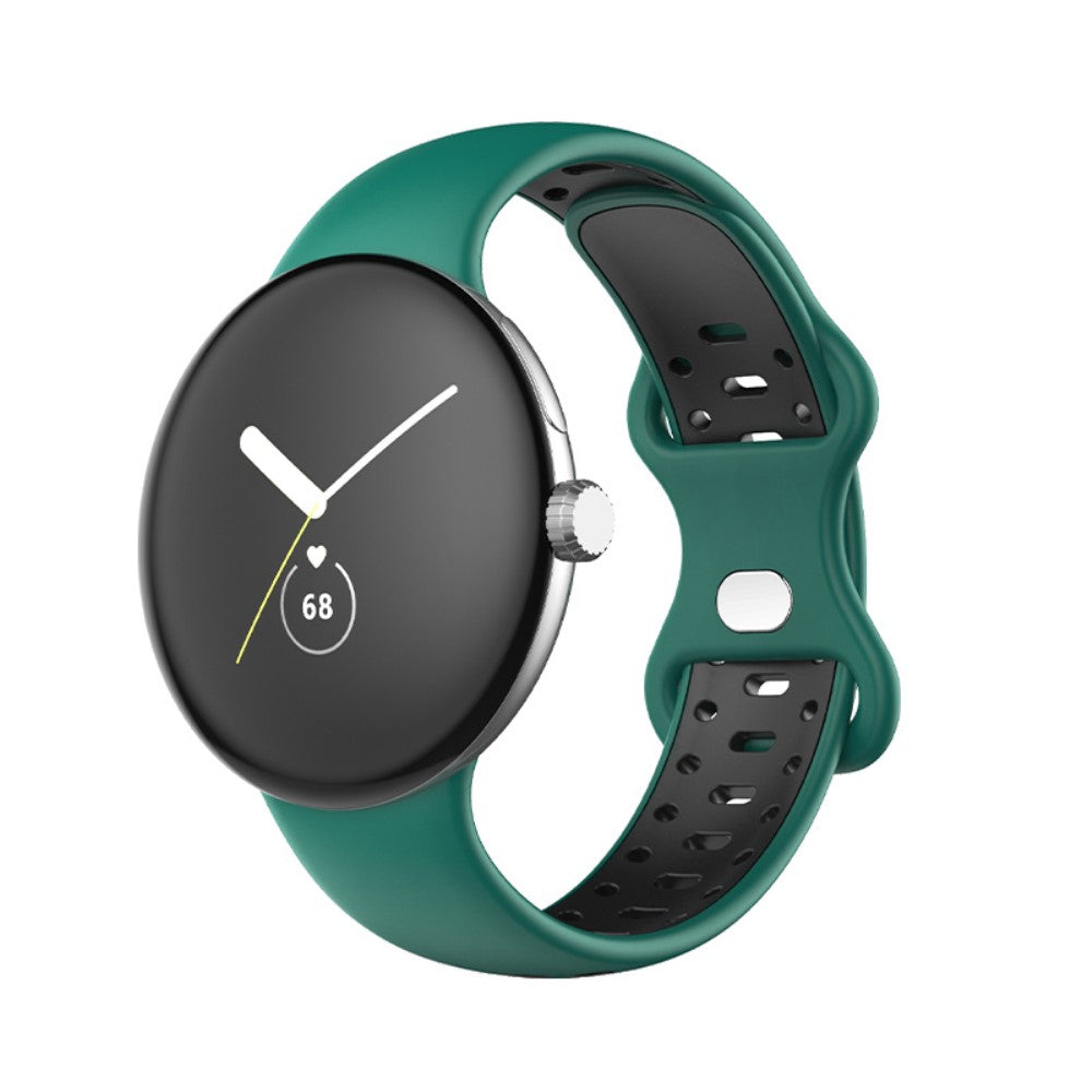Rigtigt fantastisk Google Pixel Watch Silikone Rem - Størrelse: S - Grøn#serie_5