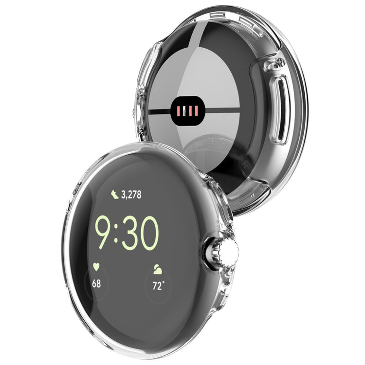 Vildt Flot Google Pixel Watch Cover med Skærmbeskytter i Silikone - Gennemsigtig#serie_015